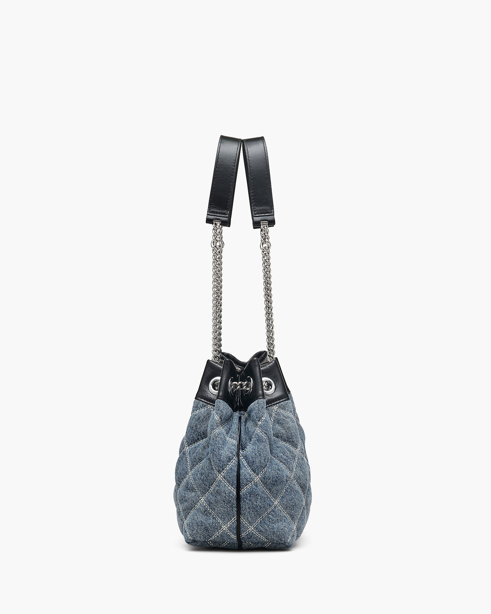 THE QUILTED DENIM CHAIN SACK BAG - 5