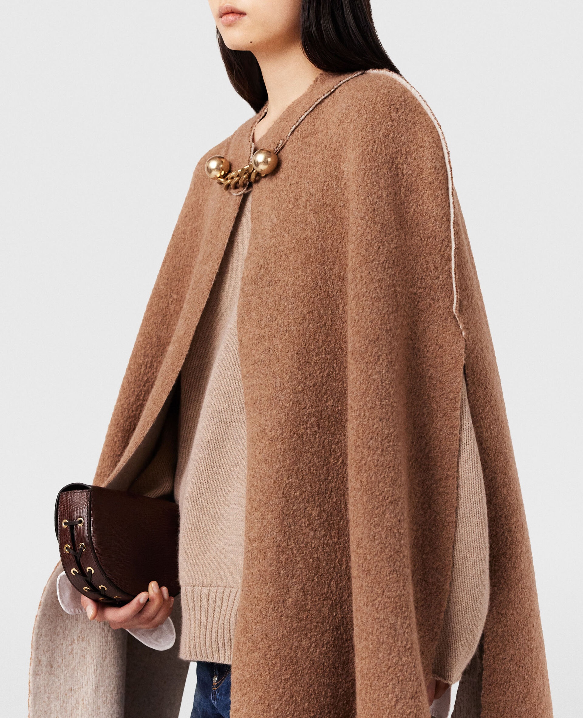 Bauble-Clasp Bouclé Cape - 6