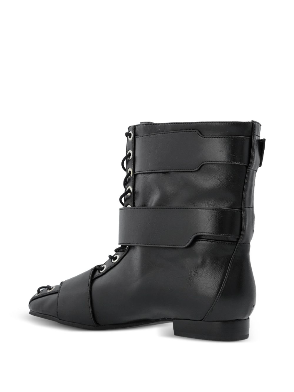 buckled lace-up combat boots - 3