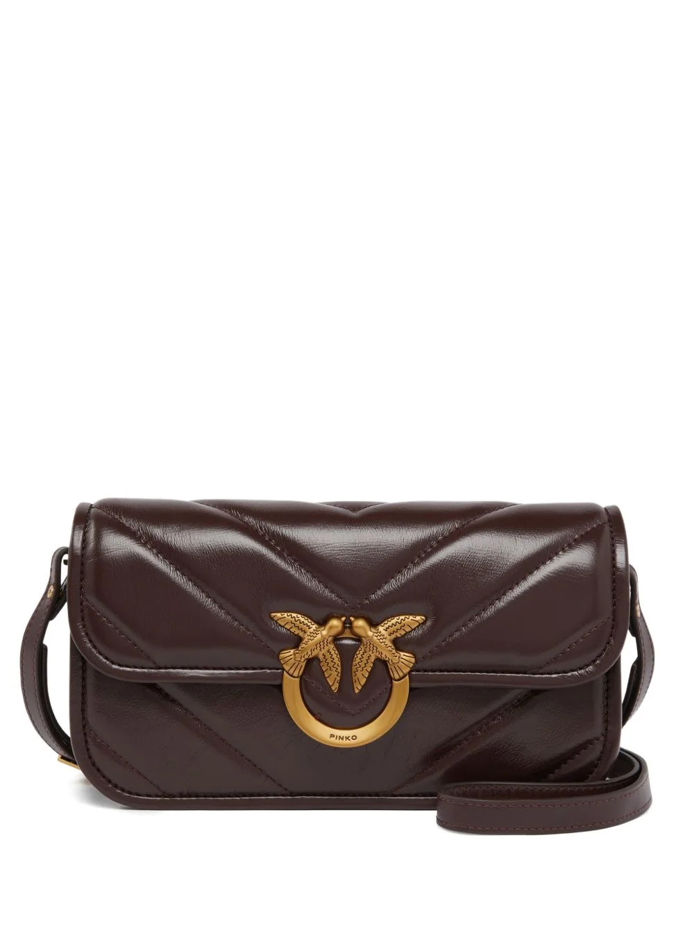 quilted birds-embellished cross body bag - 1