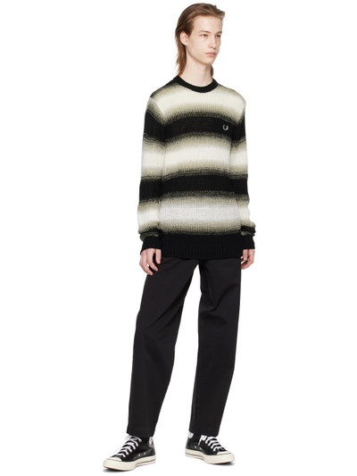 Fred Perry Black & Off-White Striped Sweater outlook