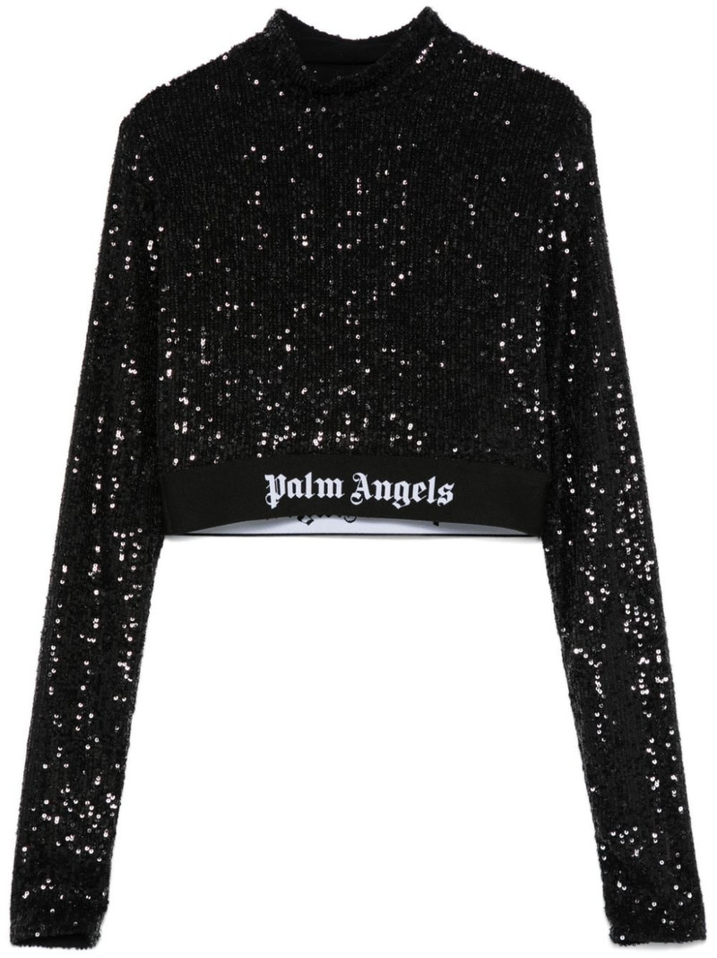 logo-waistband sequined 상단 1