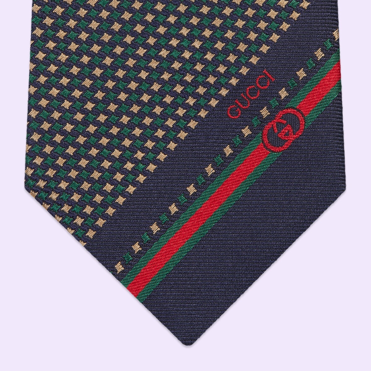 Silk tie with Interlocking G detail - 4