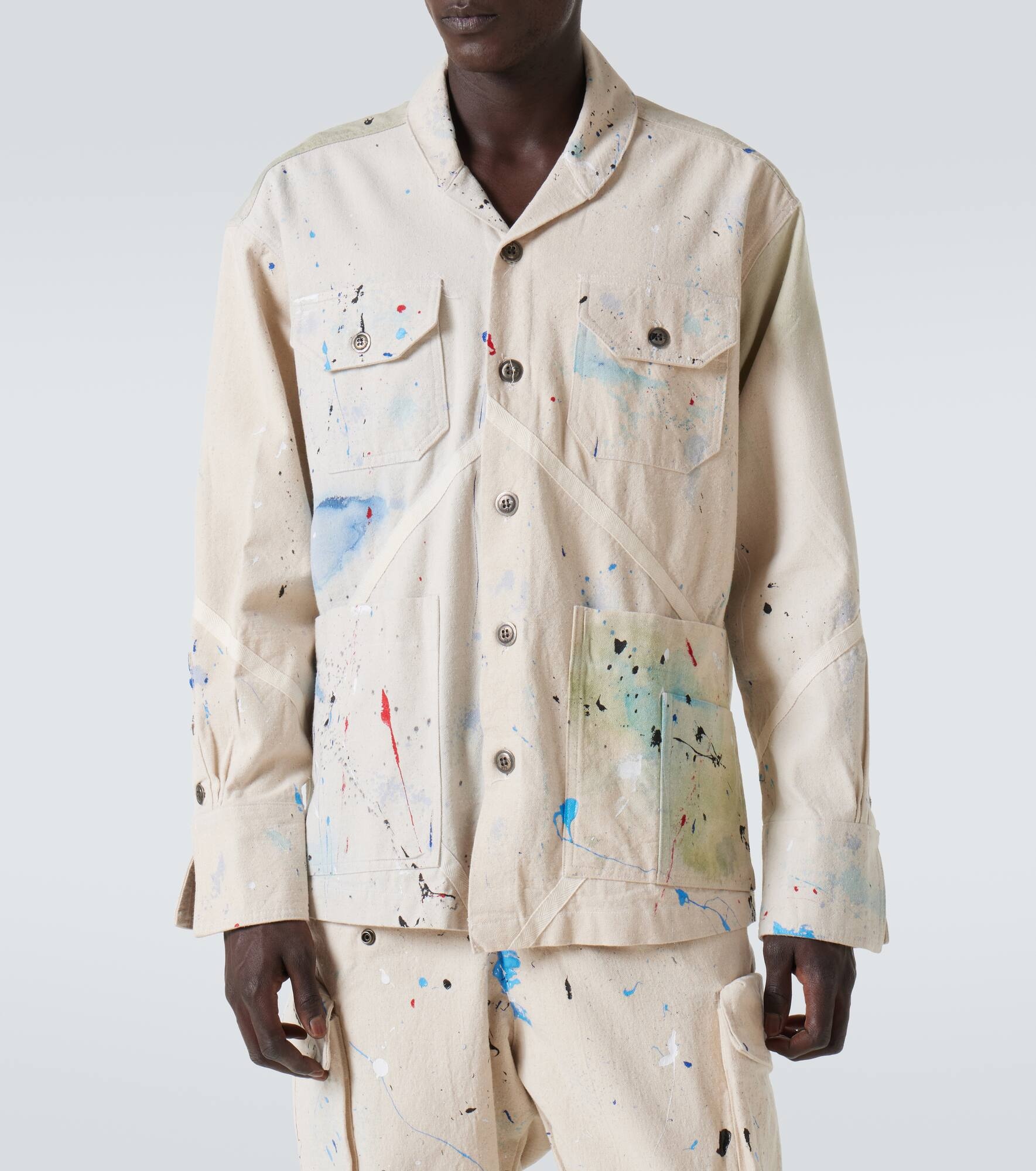 Painter printed cotton jacket - 3