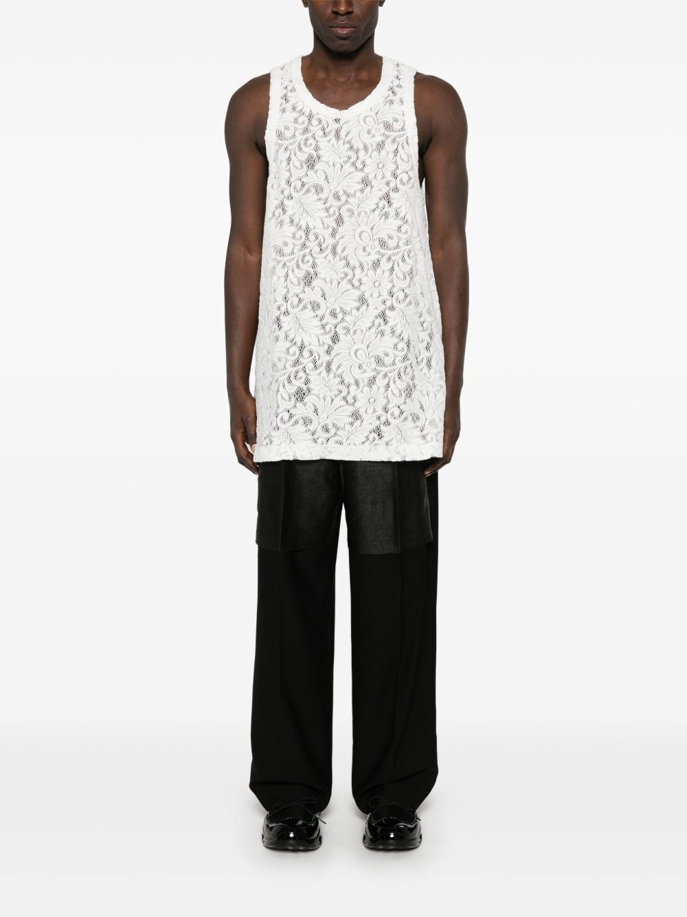 floral-lace tank top - 2