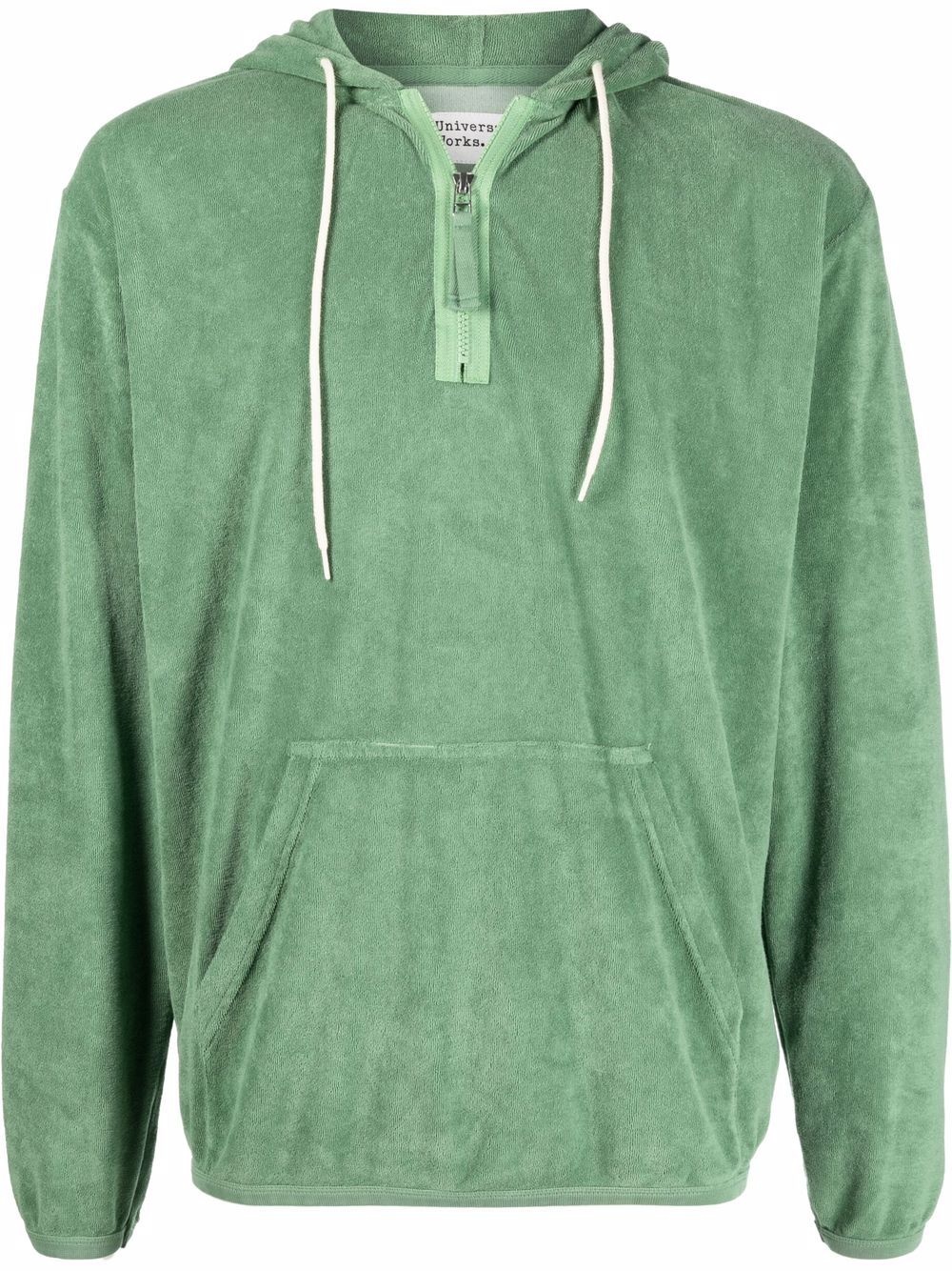 half-zip terry-towelling hooded sweatshirt - 1