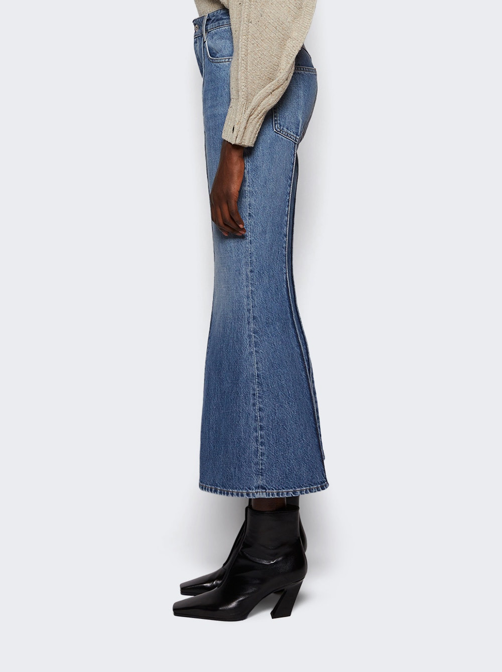 Cropped Kick Jeans Mid Blue - 4