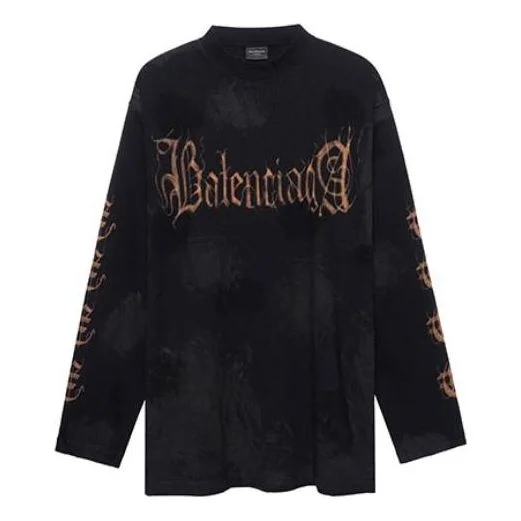 Balenciaga Heavy Metal Long Sleeve T-Shirt Oversized Fit 'Black Faded' 739783TOVE11055 - 1