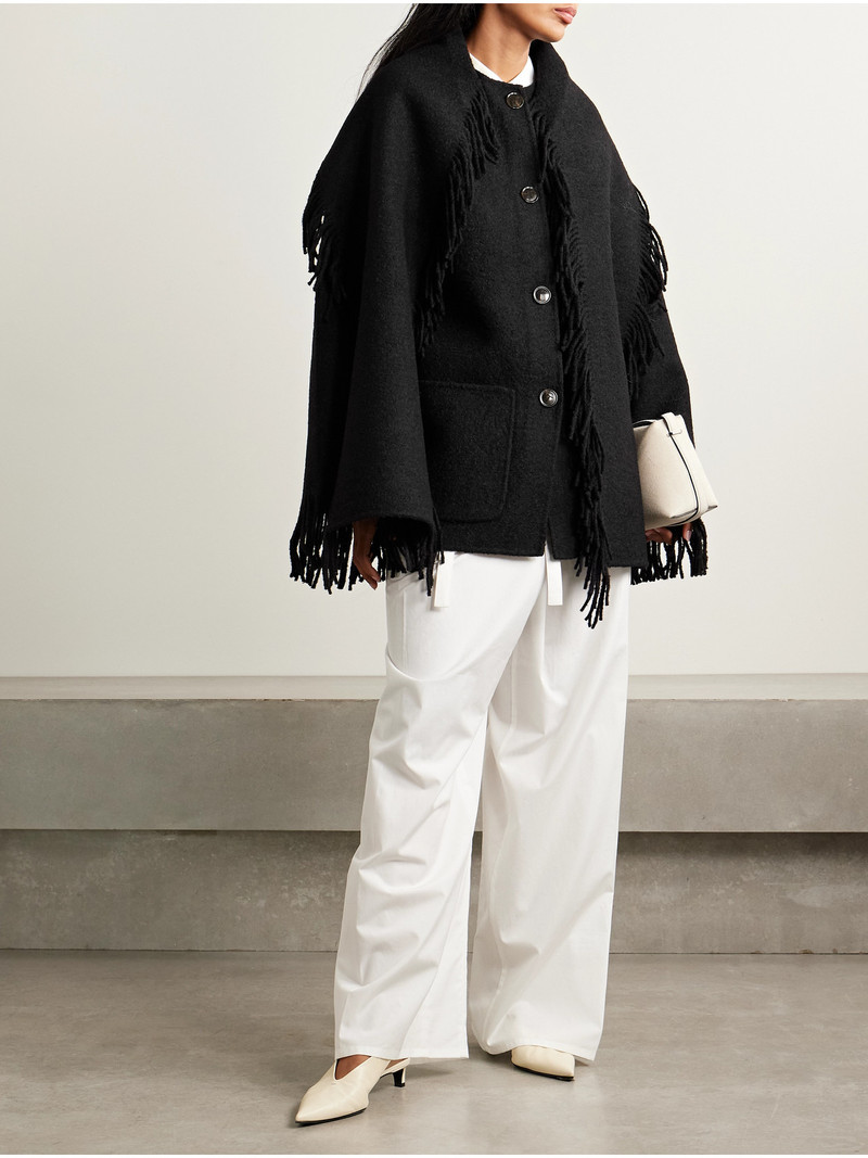 Draped Fringed Wool-blend Jacket 5