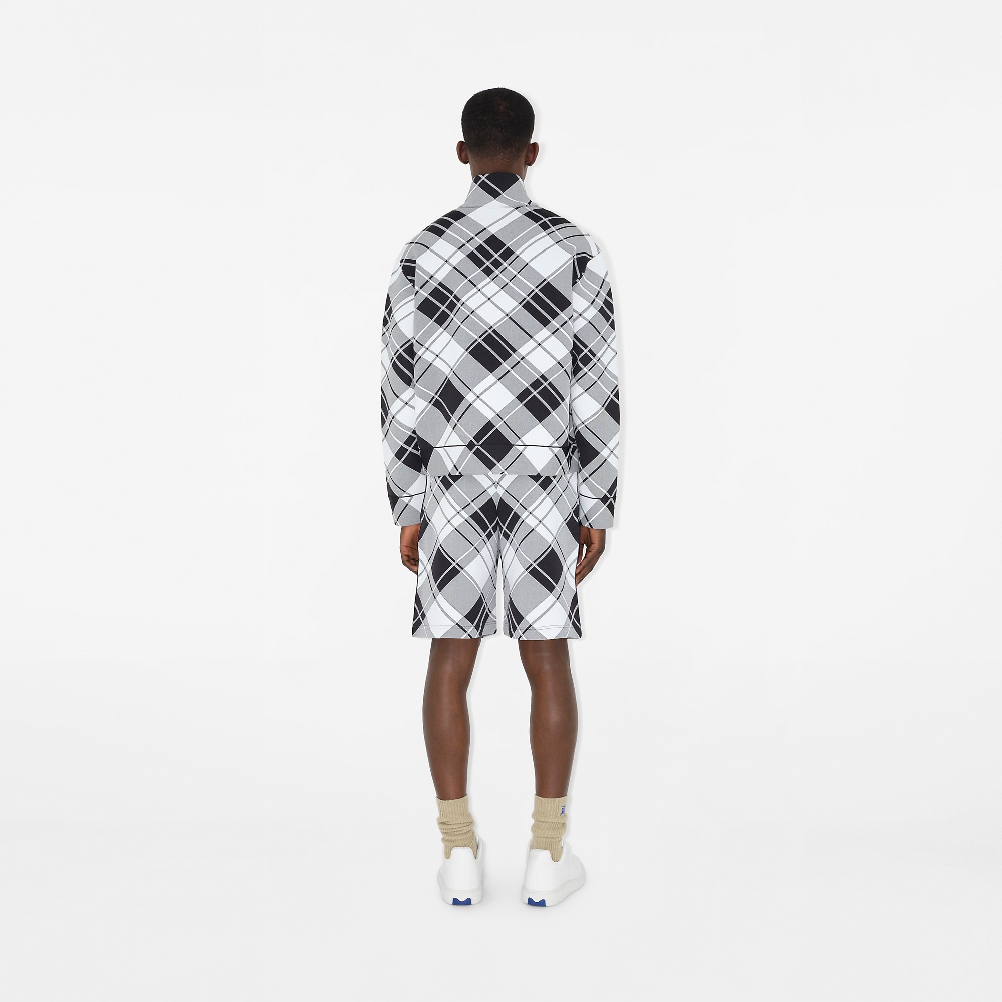 Check Nylon Blend Jacket - 4