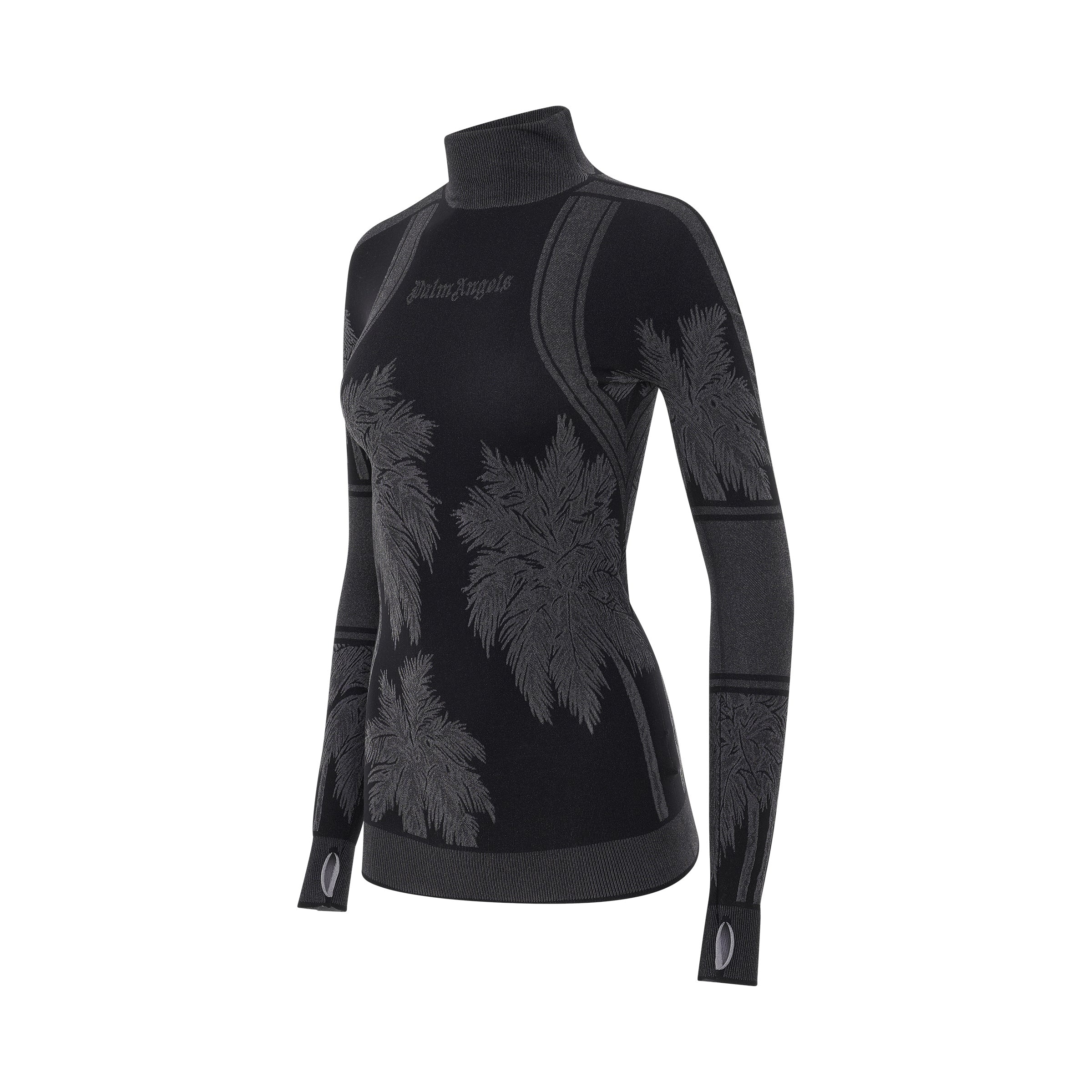 Palm Base Layer Ski Top in Black/Light Grey - 2