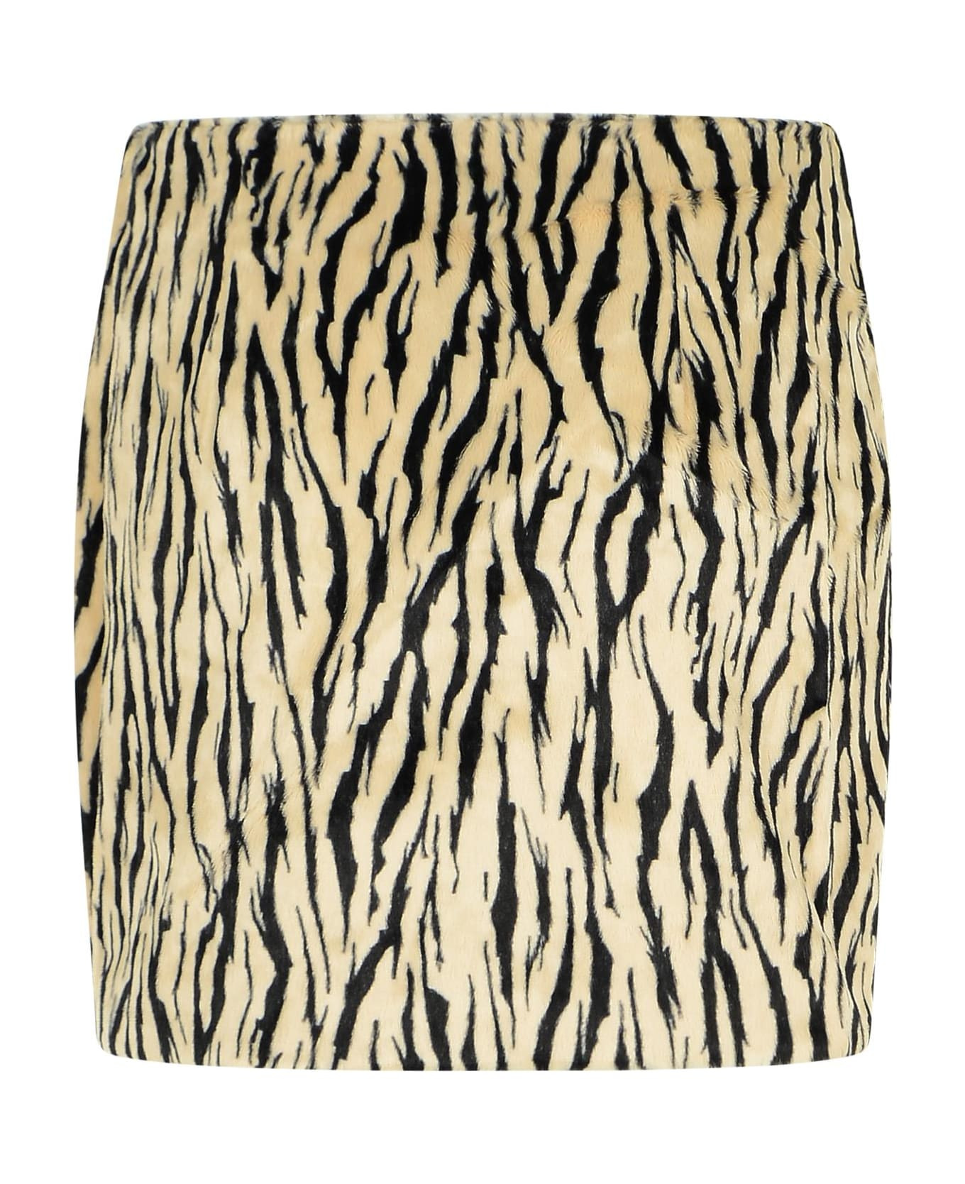 Printed Faux Fur Skirt - 3