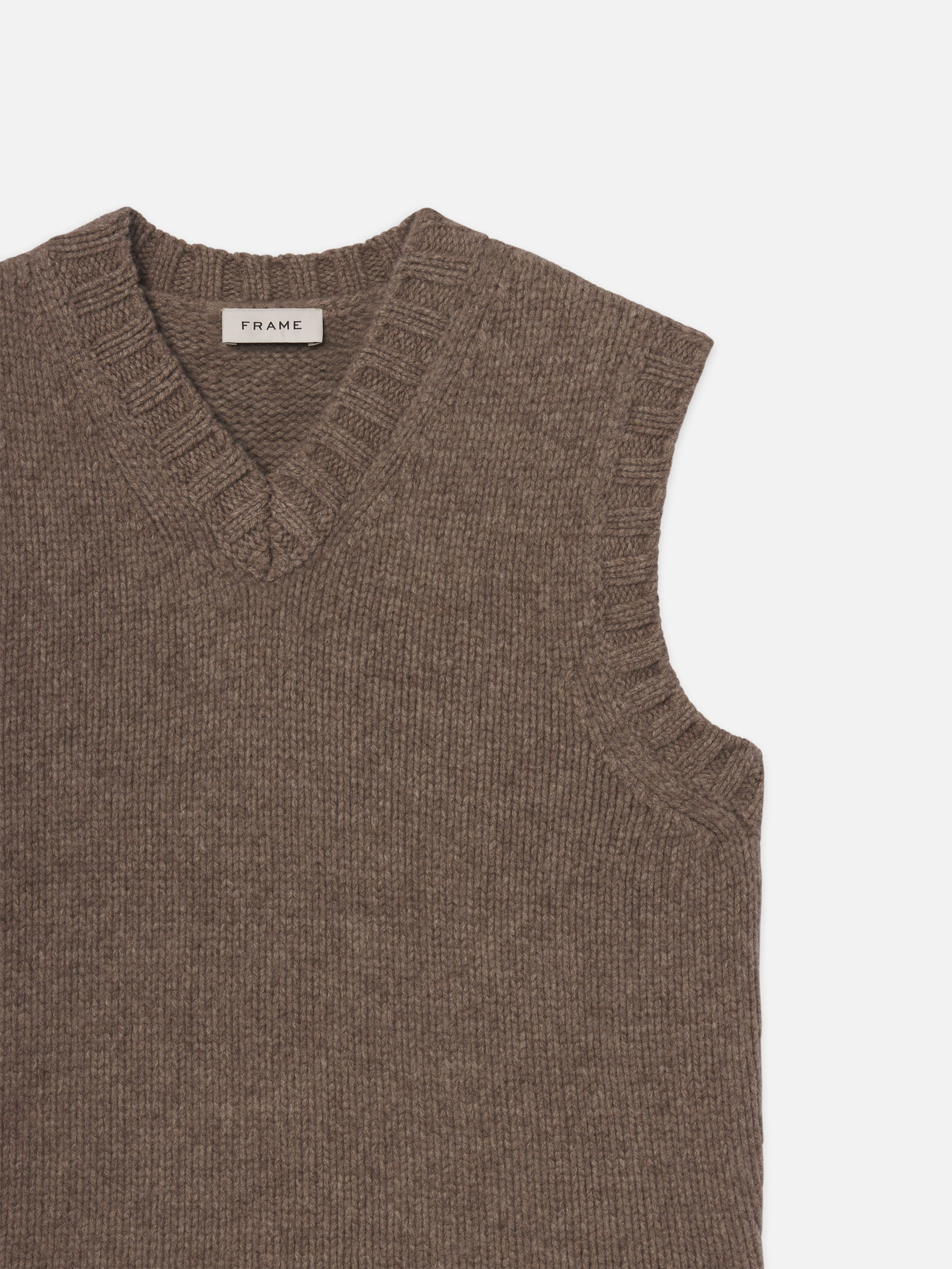 Yak Blend Vest in Dark Taupe - 2