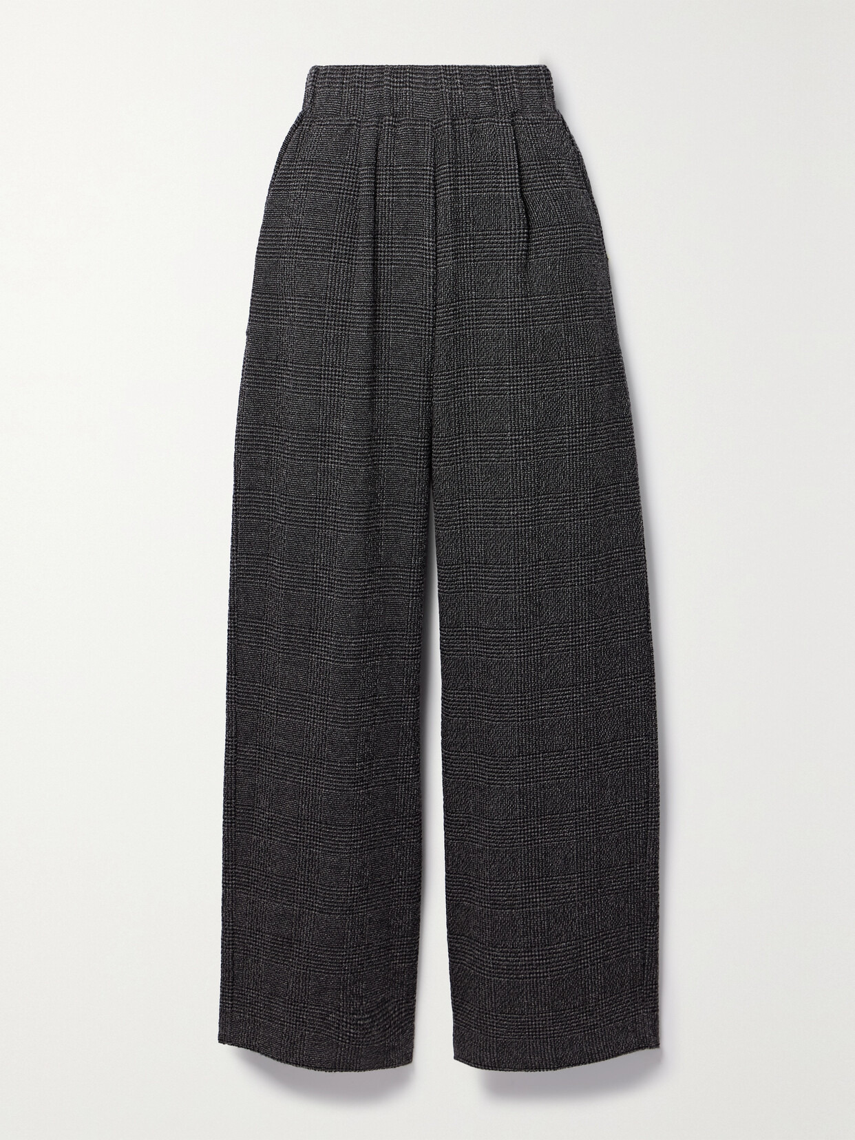 Austyn Pleated Prince Of Wales Checked Alpaca-blend Wide-leg Pants - 1