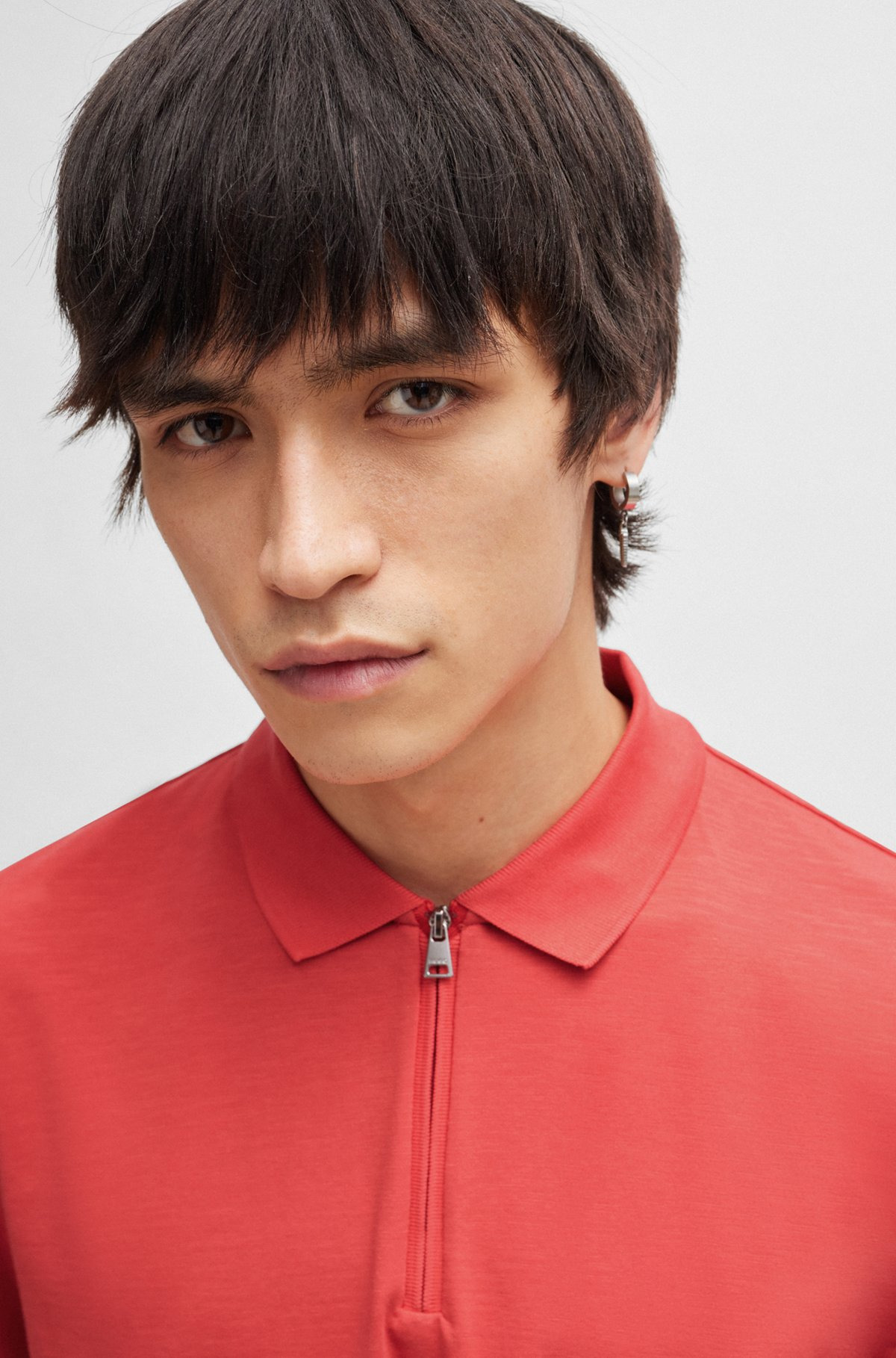 COTTON-BLEND POLO SHIRT WITH ZIP PLACKET - 3