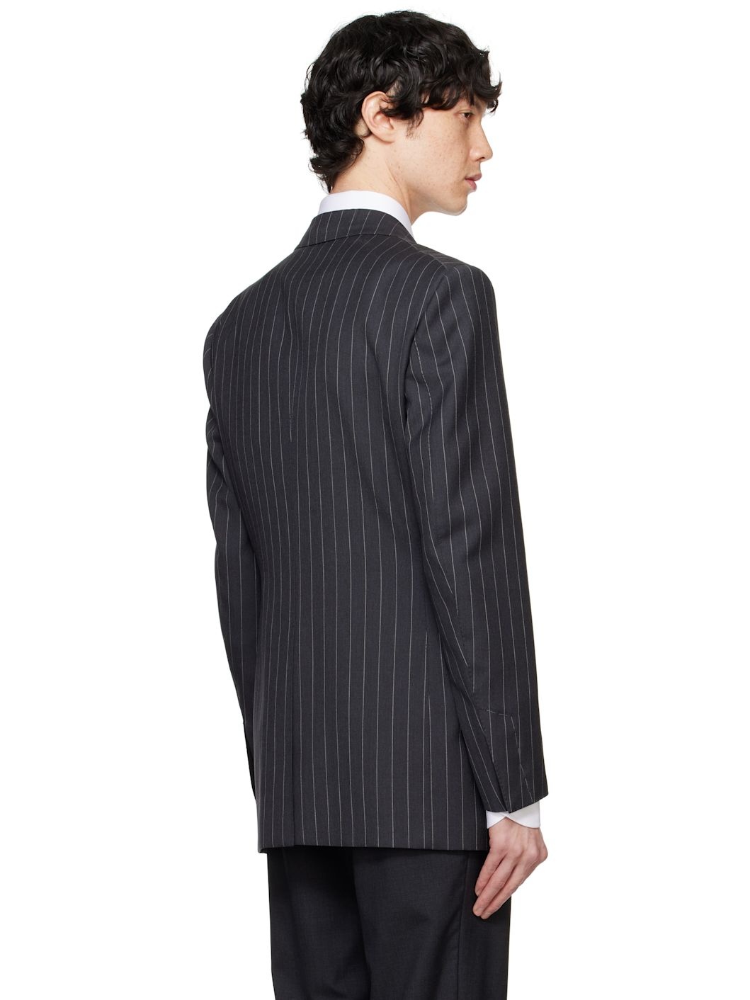 Gray Sharp Stripe Atticus Blazer - 3