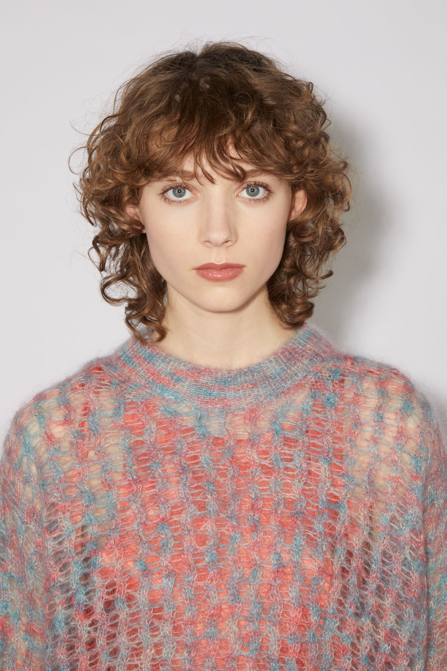 Open knit sweater - Pink/blue - 6