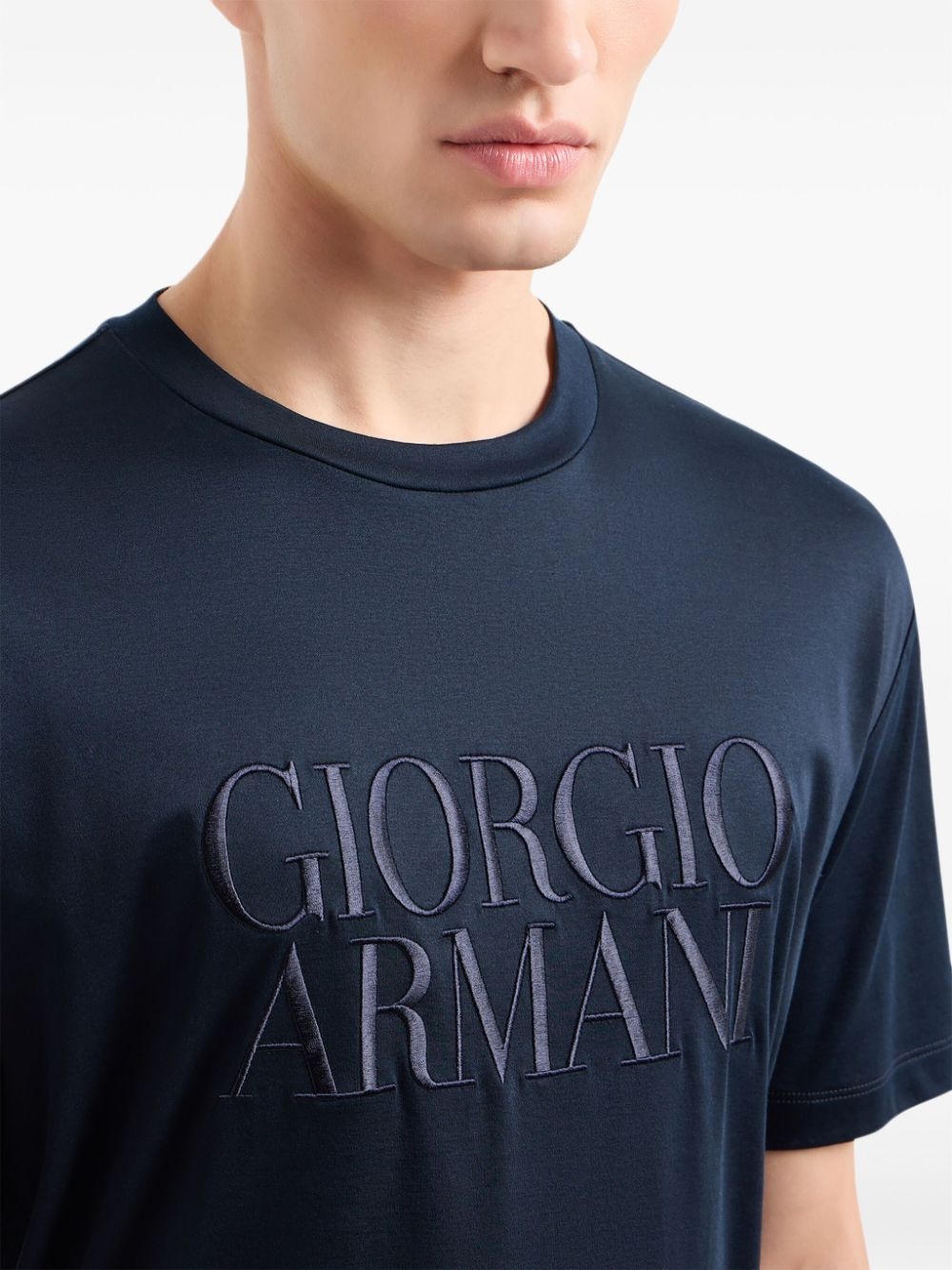 logo-embroidered cotton T-shirt - 5