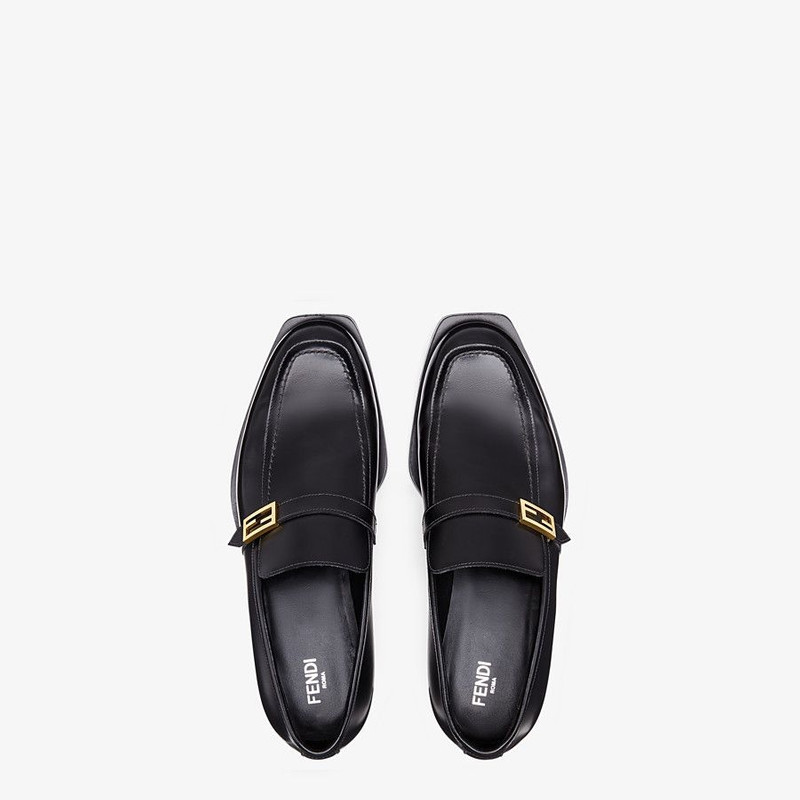 Black leather loafers 4