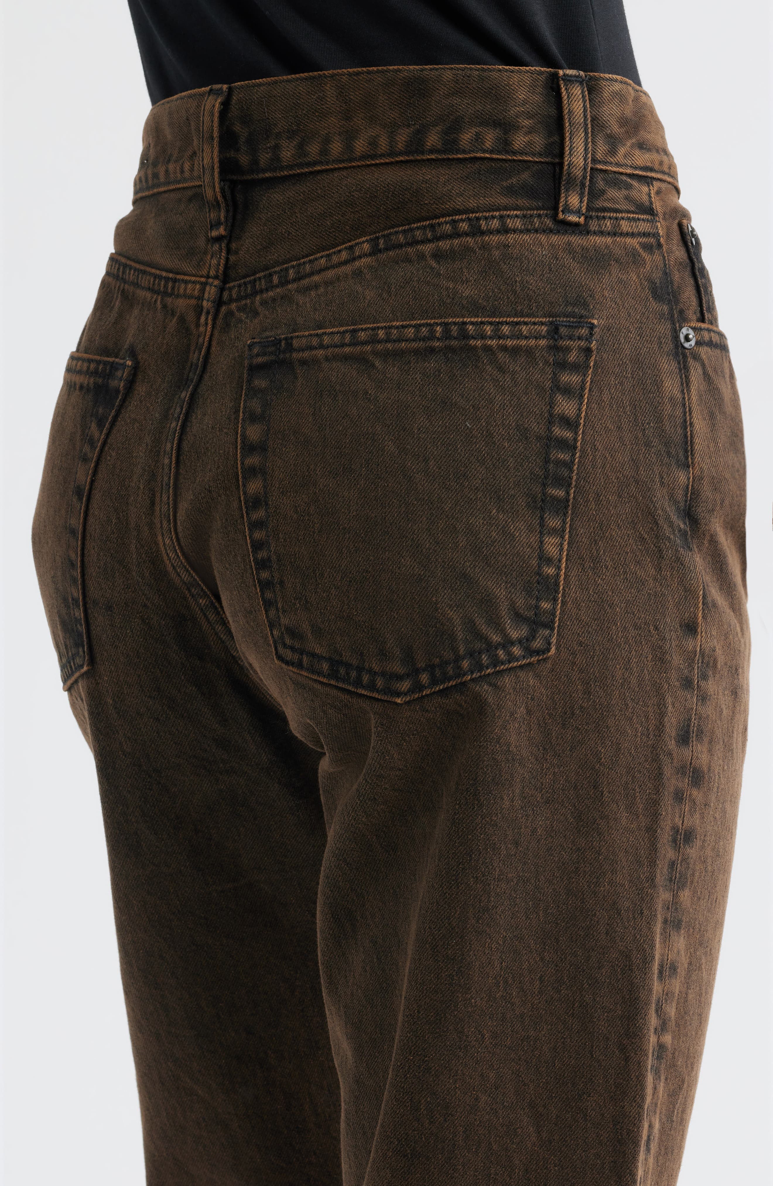 FRAME The Hang High Waist Ankle Straight Leg Jeans in Nightmoth at Nordstrom - 4