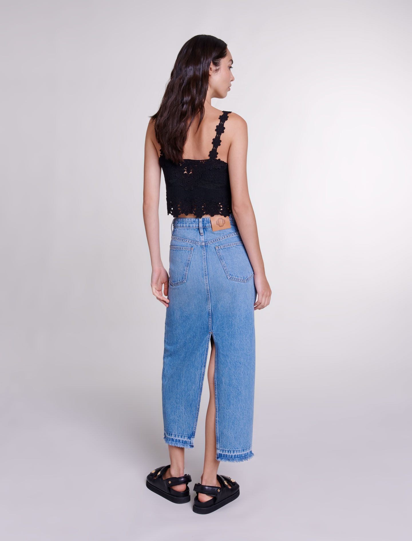 Long denim skirt - 9