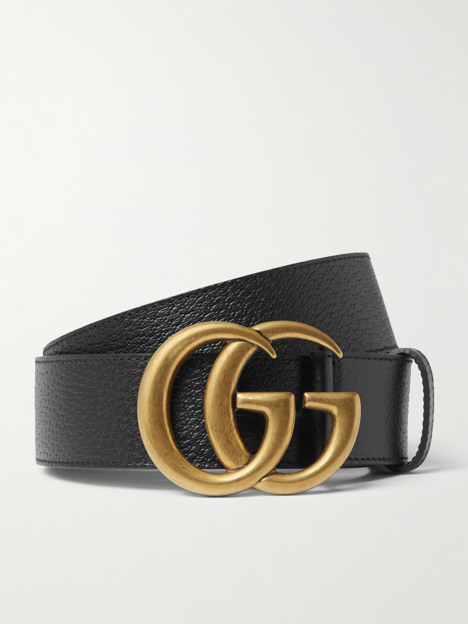 4cm Full-Grain Leather Belt Black - 1