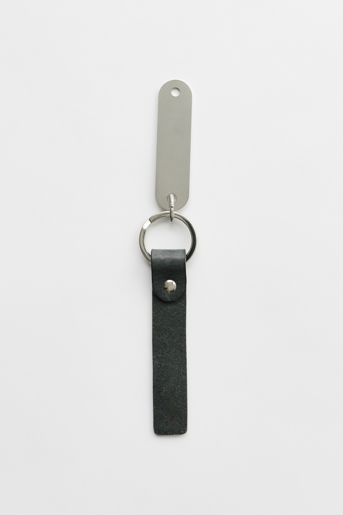 Ring Keyring Grey Leather - 2