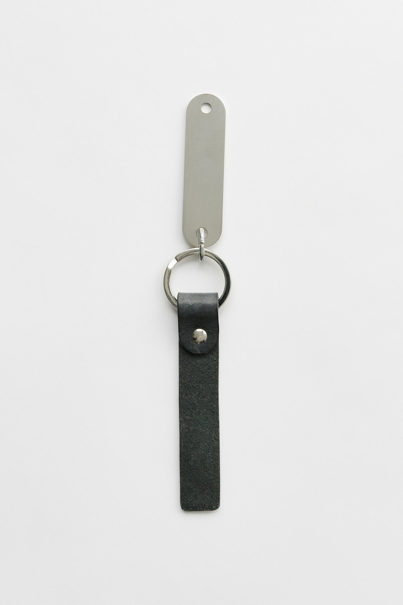 Our Legacy Ring Keyring Grey Leather outlook