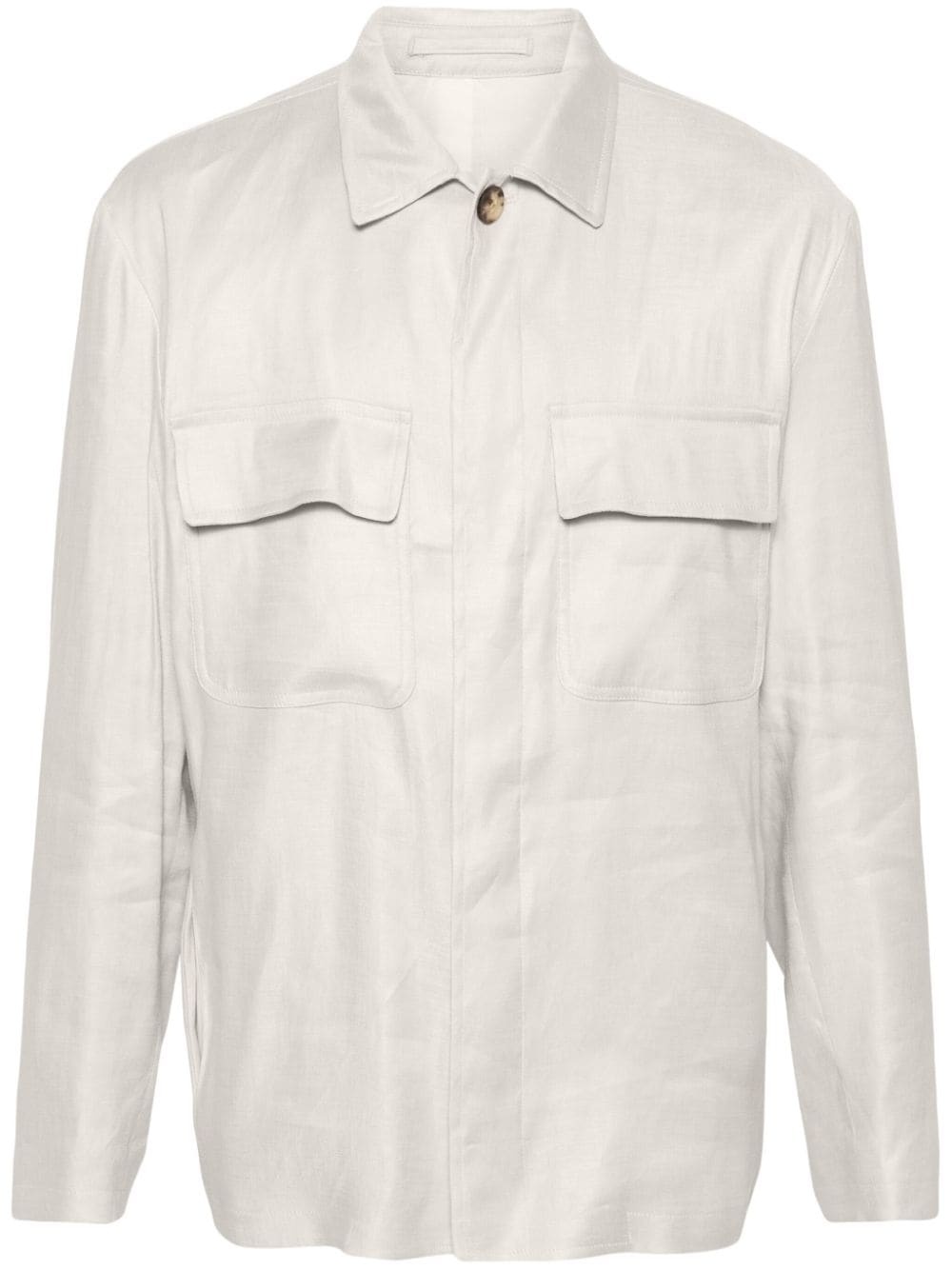 classic-collar shirt jacket - 1