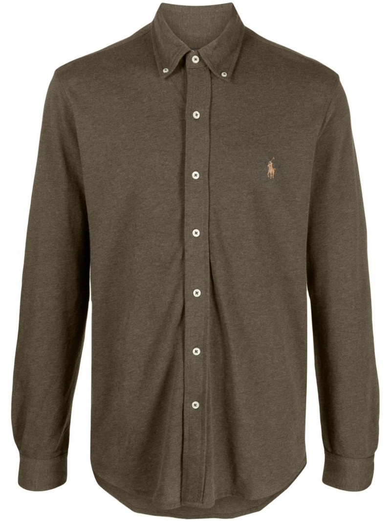 Horseferry-embroidered cotton shirt 1