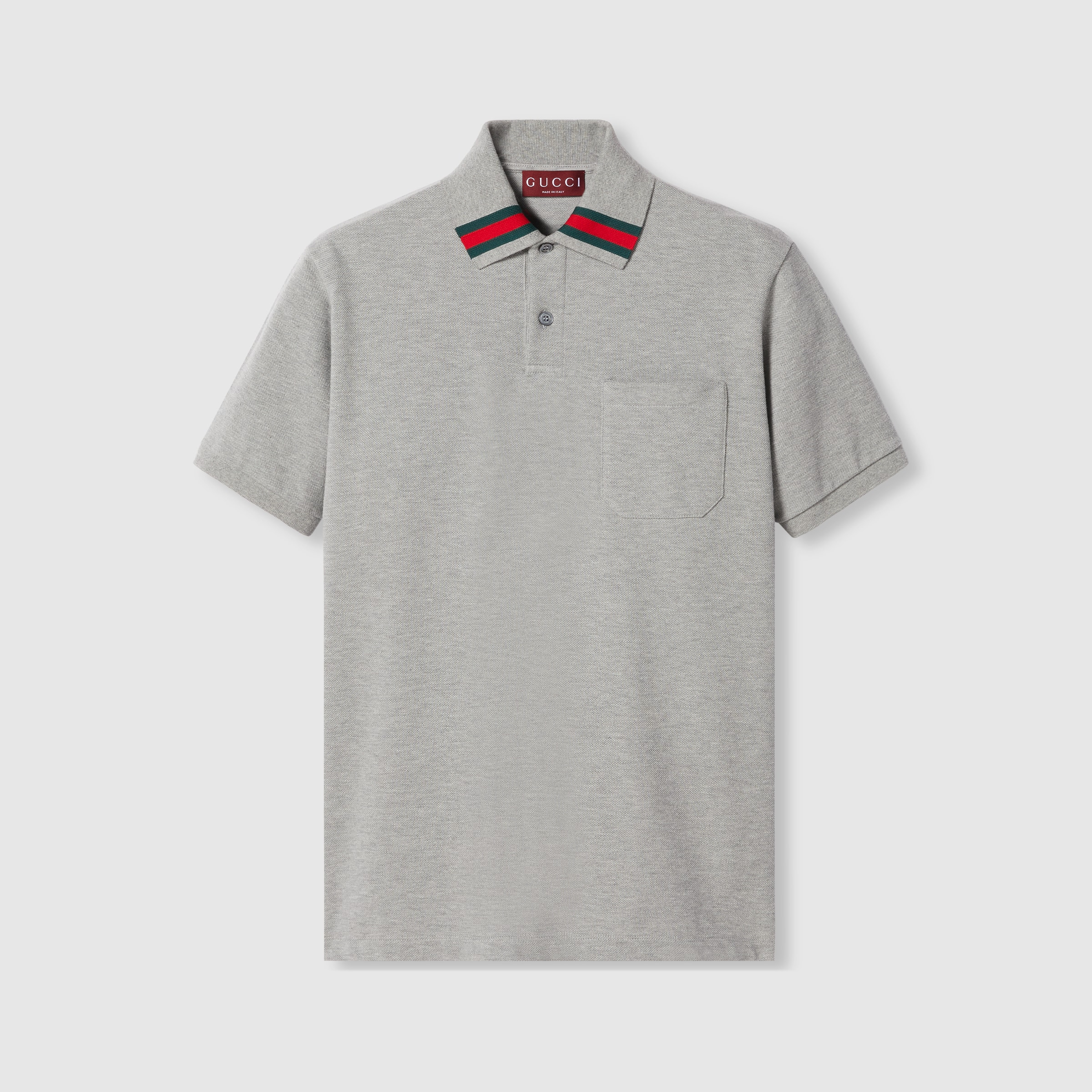 Cotton polo shirt with Web - 1