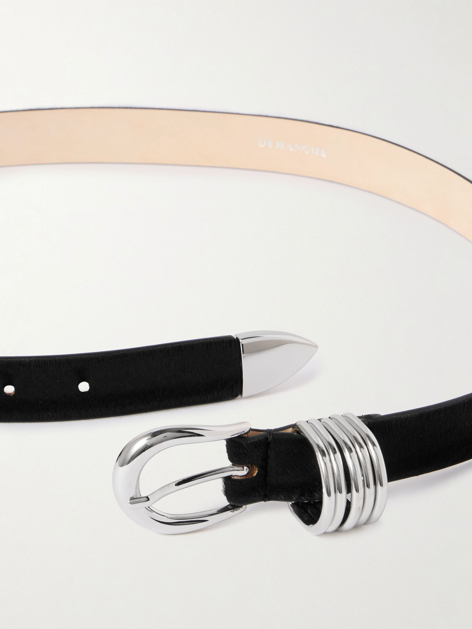 Hollyhock calf hair belt Black - 3