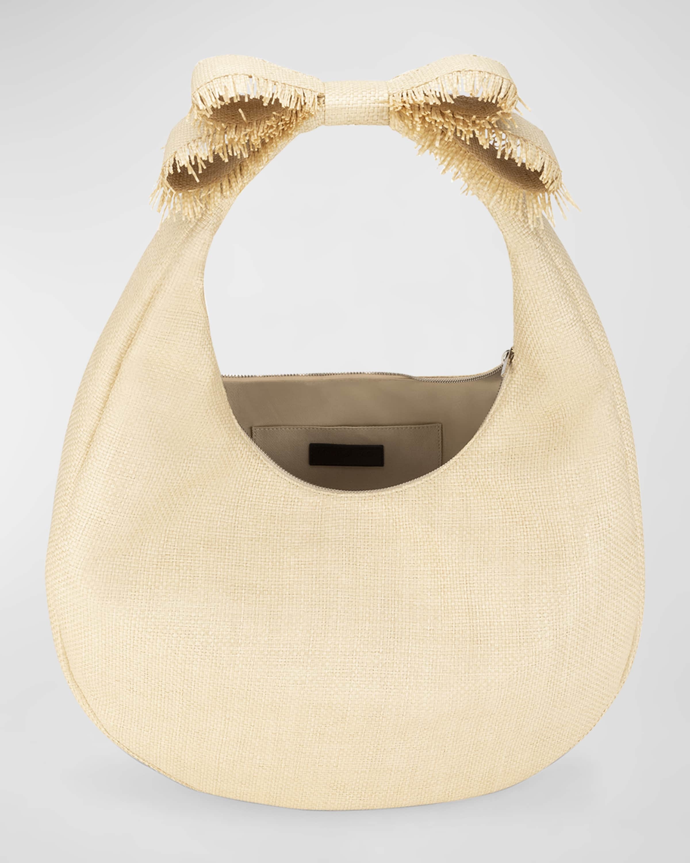 Bow Raffia Top-Handle Bag - 3