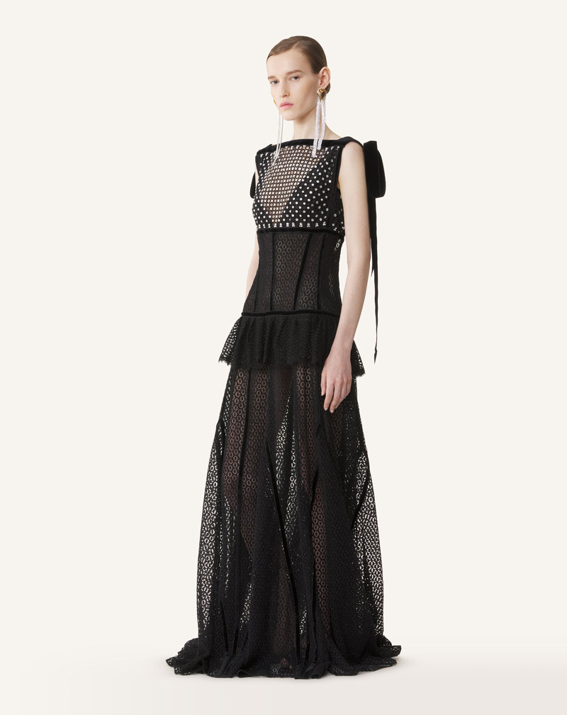 EMBROIDERED LACE HALTER DRESS 3