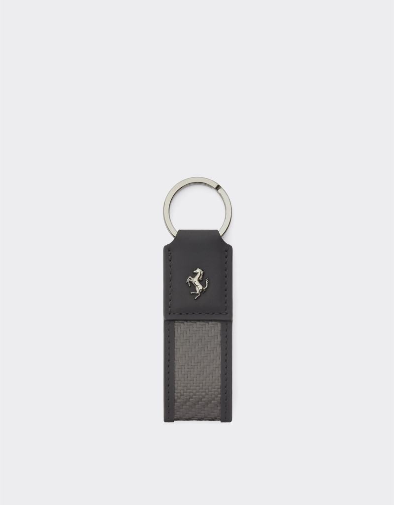 Leather and carbon fiber keychain 1