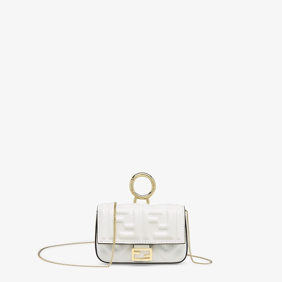 White nappa leather charm - 1