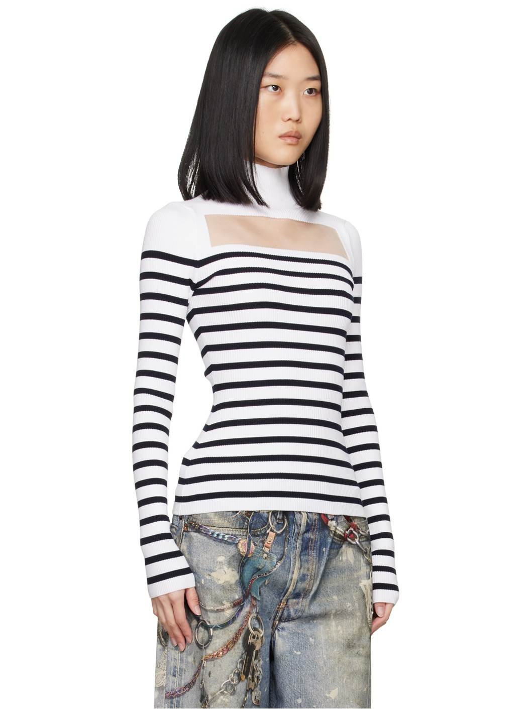 White 'The Marinière' Turtleneck - 2