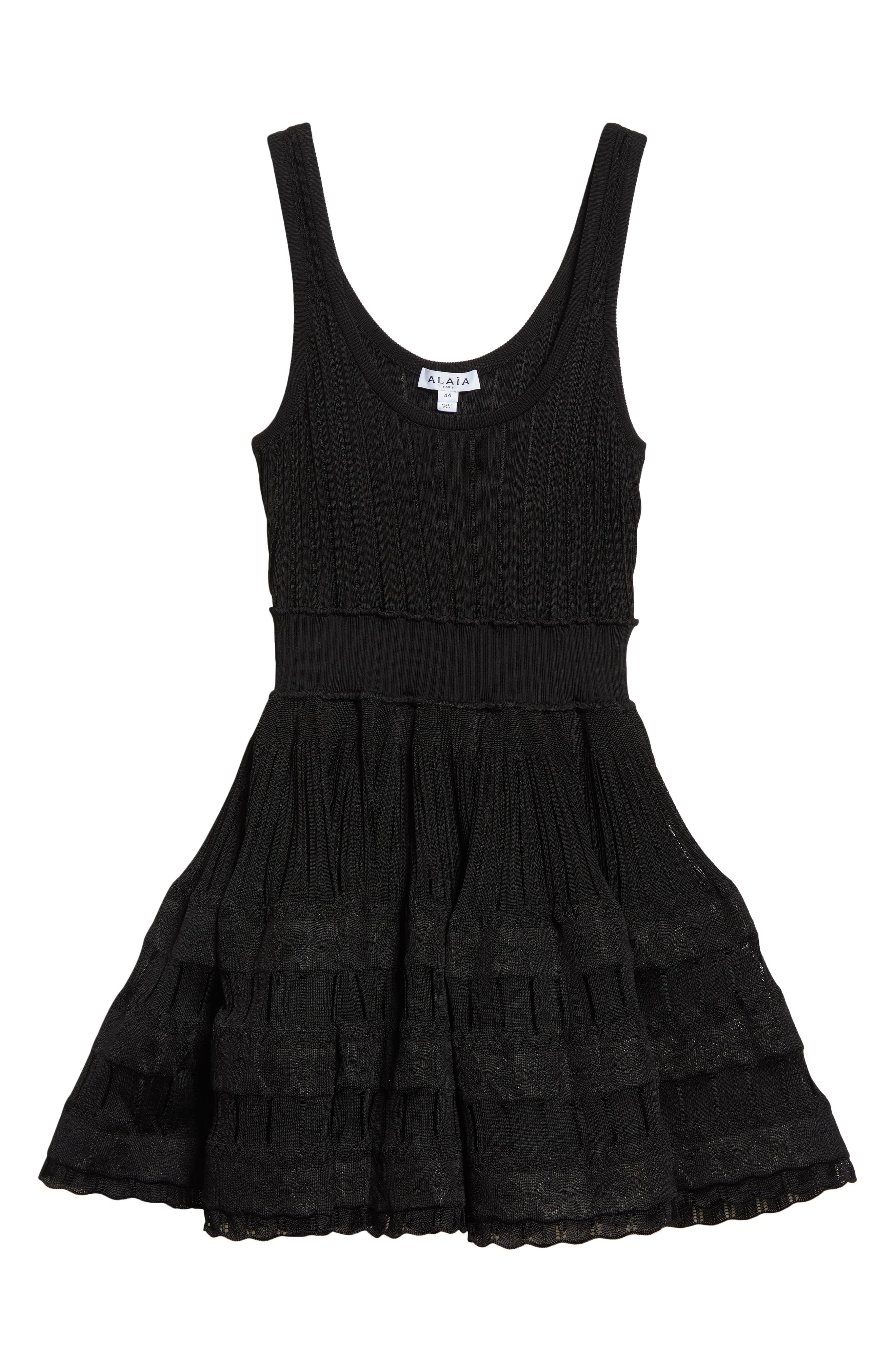 Mixed Stitch Sleeveless Skater Dress - 5