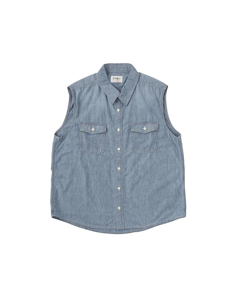 CUT OFF SHIRT CHAMBRAY INDIGO - 1