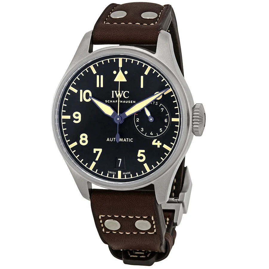 Pre-owned IWC Big Pilots Black Dial Men's Watch IW501004 - 1