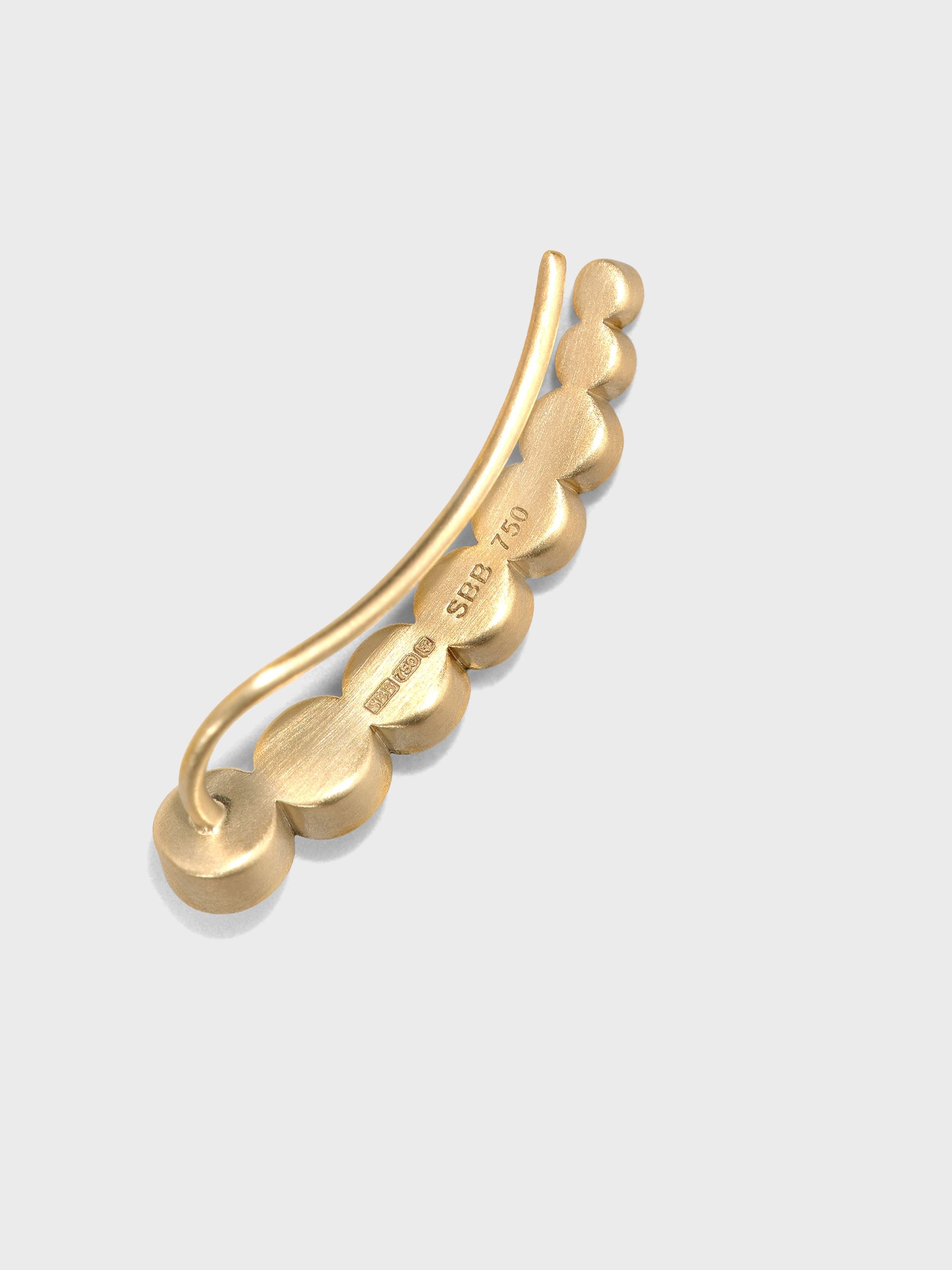 18K yellow gold croissant de lune diamond earring - 3