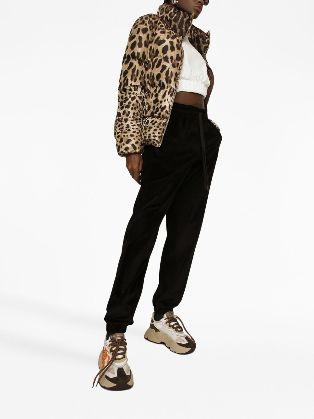 logo-embroidered drawstring track pants - 3