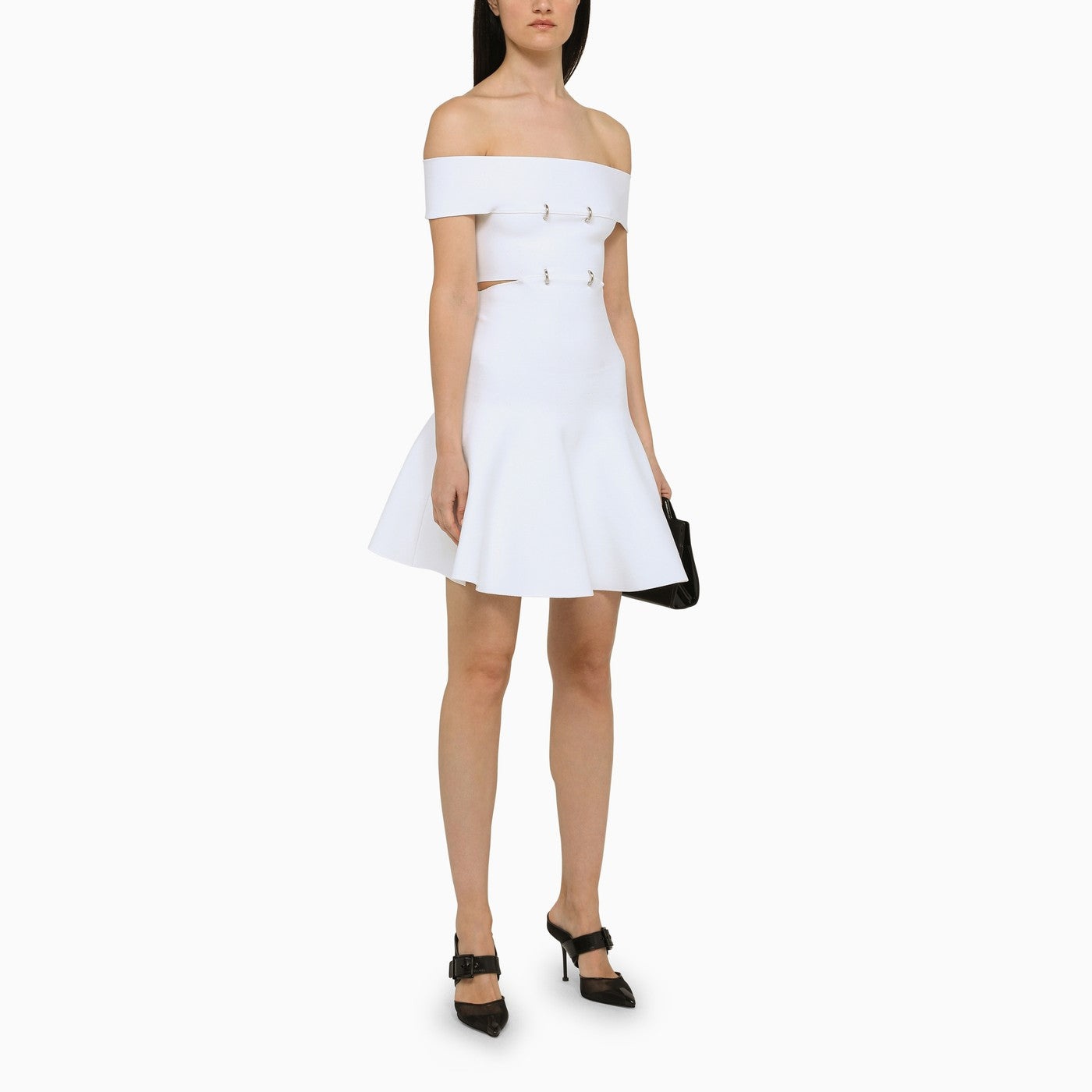 Alexander Mc Queen White Short Dress With Cut Out - 2