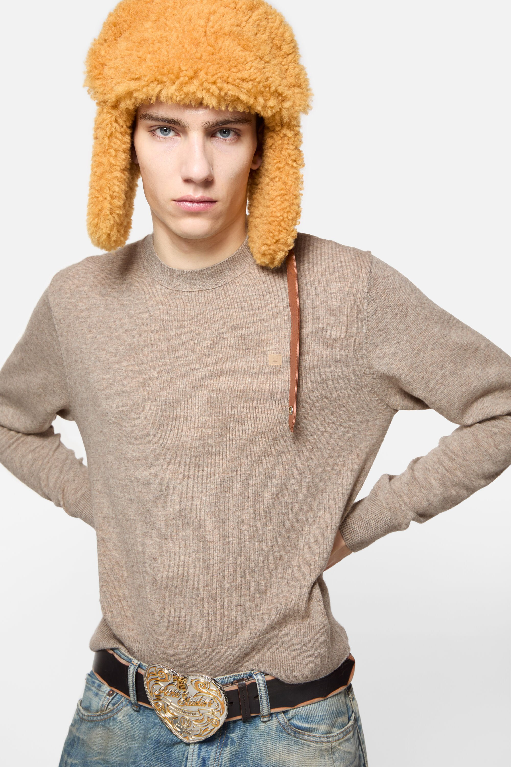 Jumper yak wool - Greige melange - 4