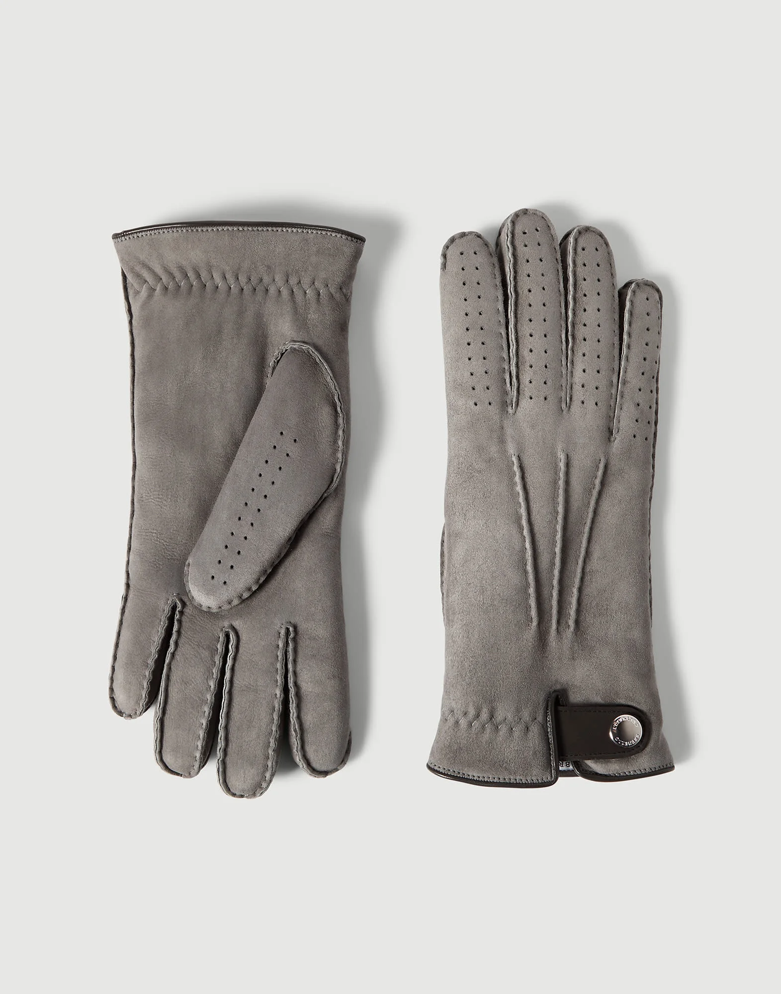 Suede shearling gloves - 1