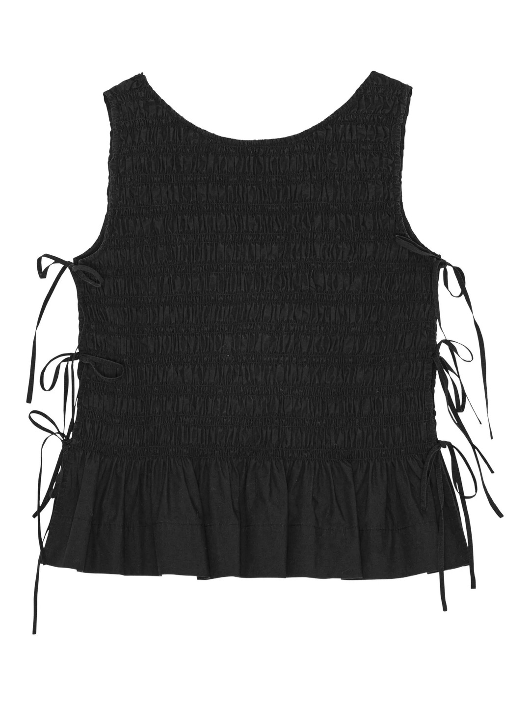 Cotton Poplin Smock Tie Top - 2