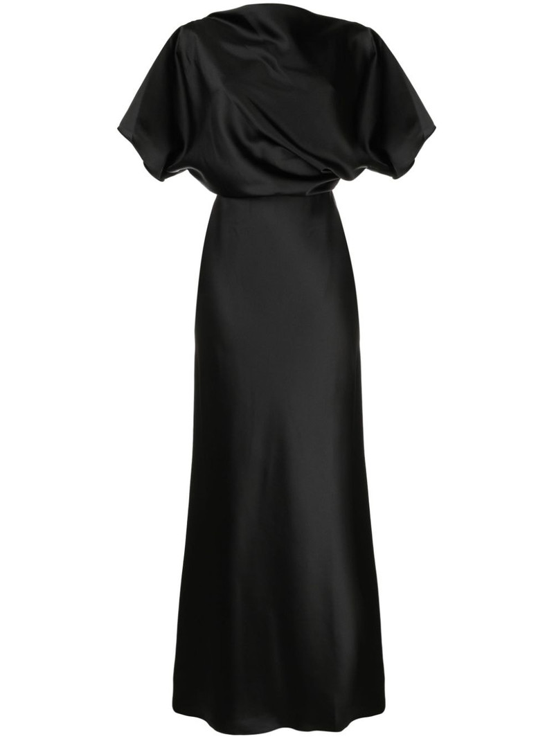 draped satin gown 1
