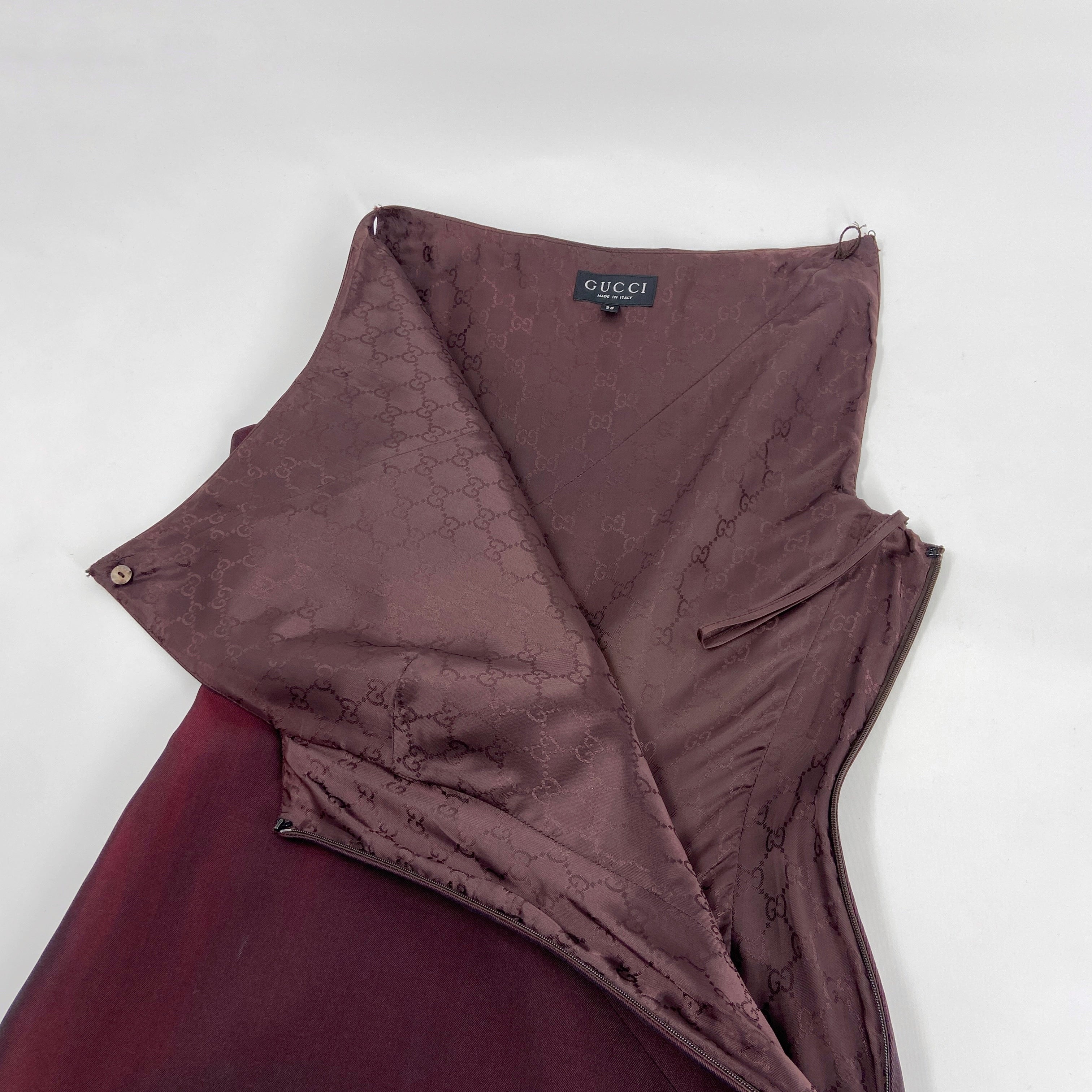 Gucci Spring 1998 Tom Ford Red Satin Pencil Dress 38 - 10