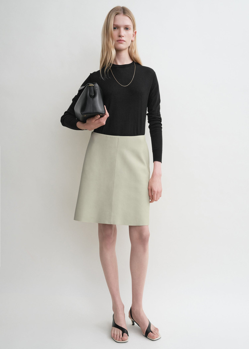 Totême Leather skirt peanut outlook