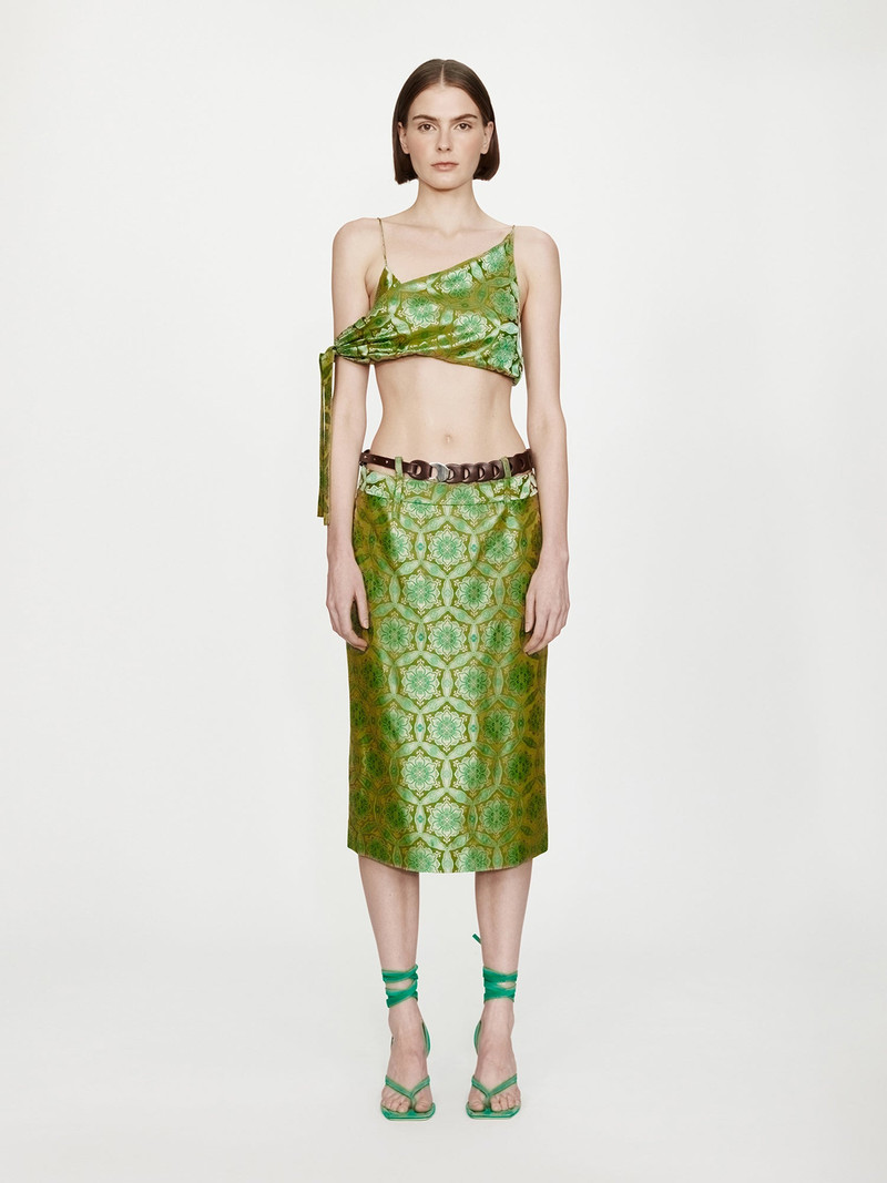 Palmira Leather Belted Midi Skirt 1
